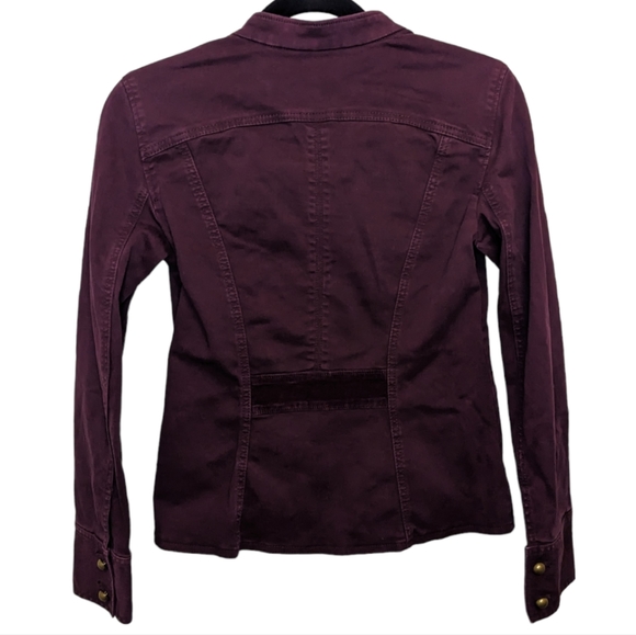 White House Black Market Mulberry Brandy Wine Military Style Jacket XS 💜✨ - Picture 3 of 11